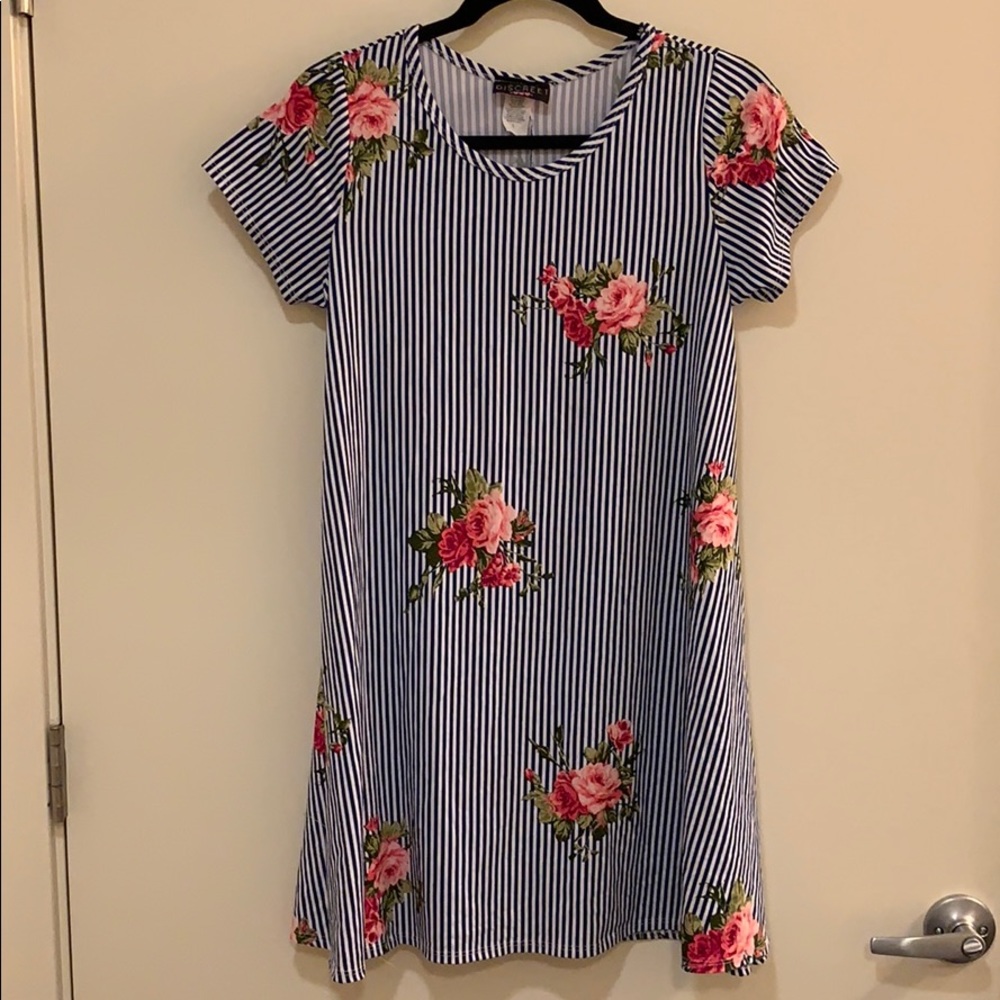 Cute blue and white striped dress
